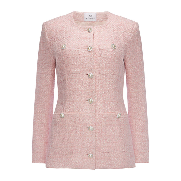 PRIMANELK | Powder Pink Bouclé Jacket