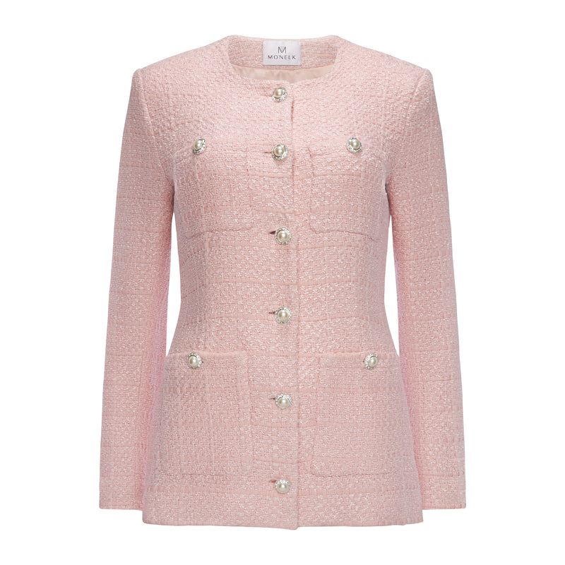 PRIMANELK | Powder Pink Bouclé Jacket