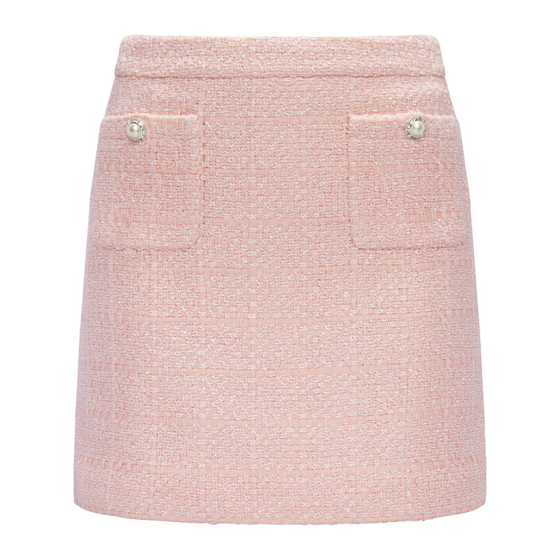 PRIMANELK | Powder Pink Bouclé Skirt